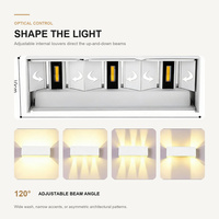 Applique murale LED COB moderne, étanche, en aluminium, avec capteur de mouvement, à faisceau réglable haut/bas, pour extérieur, villa, couloir, façade