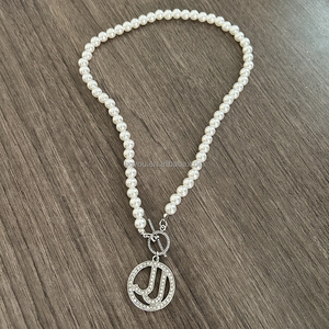 Collane a due piani <span class=keywords><strong>di</strong></span> confraternita greca con ciondolo in cristallo Jill con Jack blu rosa lega della società universitaria a forma <span class=keywords><strong>di</strong></span> lettera - Product Image 5