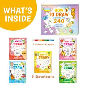 Étape par étape Comment dessiner des <span class=keywords><strong>animaux</strong></span> Food Cars Fantasy Amazing Stuff Kit de livre de coloriage pour les enfants - Product Image 2