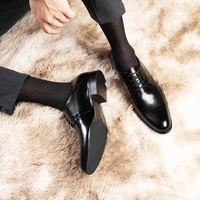 Nouvelles Chaussures Habillées de Luxe pour Hommes en Cuir Véritable Respirantes à Lacets et Bout Fermé – Style Exquis pour l'Été, l'Automne et l'Hiver