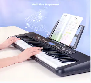 Keyboard musik piano dengan kecepatan 61-tombol synthesizer dengan tombol sensitif sentuh instrumen keyboard elektronik untuk pemula