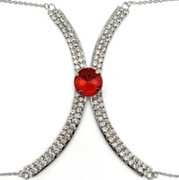 Collier chaîne Sexy pour femmes, élégant, en strass, cristal, croisé, chaîne ventre, accessoires pour Bikini, été, 0762