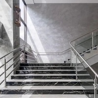 Centurymosaic Project Carreaux de marbre blanc antidérapants en pierre naturelle pour escalier, marches d'escalier en marbre personnalisées