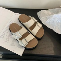 Tongs de luxe pour femme à double bride réglable, légères, antidérapantes, pour pieds plats, printemps-été