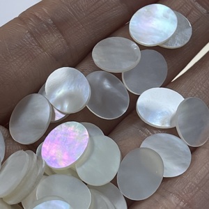Custom di alta qualità MOP guscio bianco 9*11*1MM disco ovale pietra piatta - Product Image 1