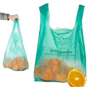 Eco Friendly Biodegradable Compostable Reusable T- Shirt Bag Grocery Shopping Trash Basket Bag