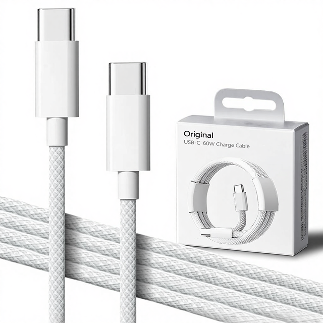 For 17 Dual-head Type-C Charging Cable with Weaving Material for Fast Charging and Data Transmission