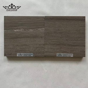 GOLDTOP Coffee Wood Marble Slab Tiles Deep Brown Beige Stripe Color Natural Stone for Stairs <b>Steps</b> Flooring Wall Covering - Product Image 3