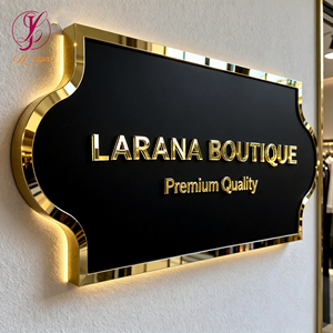 DDP sans taxes, livraison rapide, enseigne lumineuse LED pour entreprise, nom de marque, logo en <span class=keywords><strong>lettres</strong></span> dorées 3D, enseigne de magasin extérieur, enseigne de boutique - Product Image 6