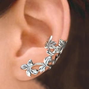 Boucles d'oreilles manchette vintage en argent 925 plaqué or blanc pour femme, à porter au quotidien - Product Image 3