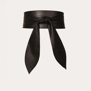רחב חגורות עור לנשים אופנה שחור לעטוף חגורת עבור שמלת אובי חגורה