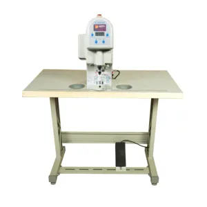 Electronic direct drive string and buttons eyelet closure machine