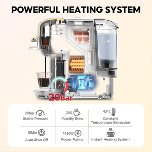 <span class=keywords><strong>Cafetera</strong></span> Espresso Semiautomática Inteligente CAFELFFE, 20 Bares de Presión, Eléctrica, Compatible con Múltiples Cápsulas y K-Cup - Product Image 4