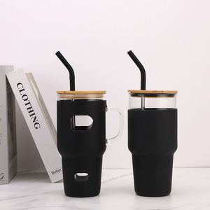 32oz Glass Travel <b>Mug</b> With Handle and Silicone Sleeve for Mountain Road Trips - Product Image 4