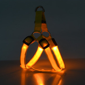 Grosir persediaan hewan peliharaan jaring kustom dapat diatur LED USB dapat diisi ulang baterai nilon padat Harness anjing - Product Image 4