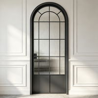 Puerta Francesa de Aluminio y Vidrio Esmerilado a Medida, Resistente al Viento, a la Lluvia y Hermética, con Bisagras, para Terraza