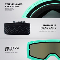 Lunettes de ski personnalisées bon marché verres antibuée polarisés lunettes de sports de neige lunettes de ski magnétiques de sécurité Google pour patinage sur glace snowboard