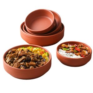 จานชามดินเผาสีม่วงอุปกรณ์เครื่องครัวเซรามิกสำหรับงานปาร์ตี้โรงแรม - Product Image 1