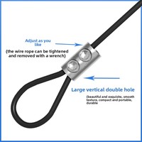 Attaches réglables pour accrocher des images, corde à linge souple, corde en acier inoxydable 304 recouverte de PVC coloré, crochets de suspension