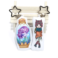 Porte-clés en peluche PP coton personnalisé, Mini coussin en tissu, léger et pas cher, motif animé Vograce, Oem, 30 pièces