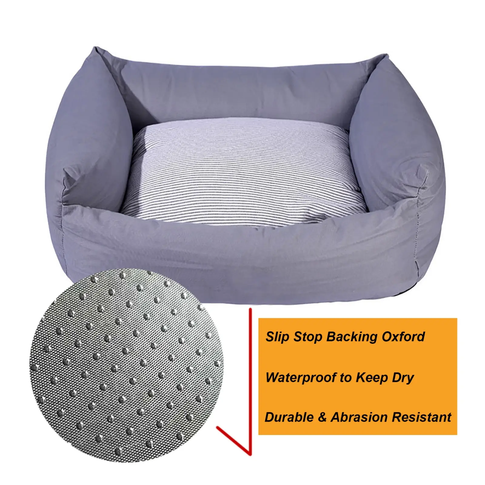 100% polyester fabric anti slip dot/pattern bite resistant oxford pet bed backing