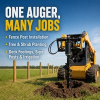 Tarière hydraulique pour mini-chargeuse avec transmission à engrenages planétaires, pour le creusement de trous de poteaux et la plantation d'arbres