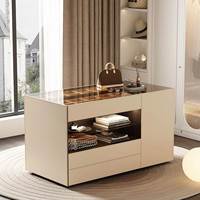 Table d'îlot au design minimaliste, armoire de rangement double face multifonctionnelle, armoire, comptoir à bijoux dans la chambre