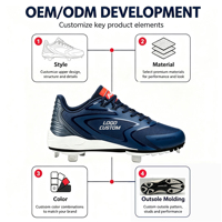 Chaussures de baseball unisexes à tige basse, crampons métalliques durables, cuir synthétique respirant, chaussures de compétition et d'entraînement de softball en plein air