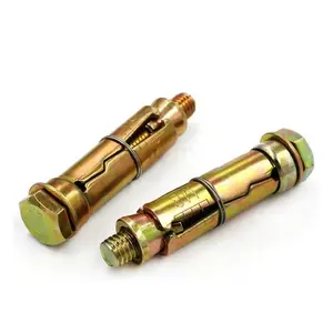 Factory Heavy duty yellow 3 pcs 4pcs fix mild steel loose expansion rawl bolt shield anchor