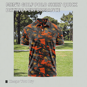 Polo en polyester et élasthanne pour hommes, impression par sublimation, vêtements OEM, ton sur ton, chemise de golf à col - Product Image 2