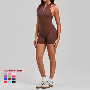 Pantaloni Sportivi da Yoga Aderenti Senza Cuciture con Zip per <span class=keywords><strong>Donna</strong></span>, Effetto Push-Up, Asciugatura Rapida, <span class=keywords><strong>Tuta</strong></span> Fitness Plissettata - Product Image 3