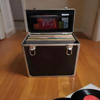 Boîte de rangement pour disques vinyles en aluminium, capacité de 32 disques, réutilisable, durable, résistante à l'eau