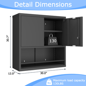 Ready Stock in USA Free Shipping Metal Adjustable 2 Doors Metal Storage Cabinet Kitchen Pantry Cabinet Support Dropshipping - Product Image 2