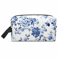 Grande trousse de toilette portable en nylon imperméable avec fermeture éclair, motif de dessin animé, pour le rangement des articles de toilette et le maquillage en voyage