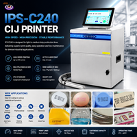 Machine de marquage à jet d'encre continu industrielle IPS-C240, IP54, acier inoxydable, date d'expiration, code de lot pour bouteille, tuyau en plastique
