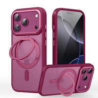 Coque de téléphone magnétique en TPU pour iPhone 18 17 16 15 Pro Max avec support de charge sans fil, béquille magnétique, antichoc et fine
