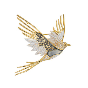 Fashionable Enamel Bird Brooch Zinc Alloy Women's Gift Accessory Elegant Animal Shape Micro Insert Design - Product Image 5