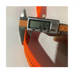 800kg Capacidad de carga Eslinga resistente 2,5 cm Correa de poliéster duradera en patrón plano verde naranja brillante 1 año de garantía - Product Image 1