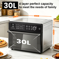 Four à convection numérique et friteuse à air chaud en acier inoxydable 30L avec 18 programmes prédéfinis et prise en charge de la langue française pour la cuisson, la rôtissure et bien plus encore