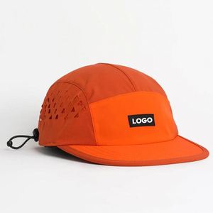 Casquette de sport d'extérieur 5 panneaux en nylon imperméable, non structurée, avec logo personnalisé, découpe laser et trous, haute qualité, vente en gros - Product Image 3