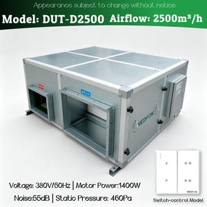 เครื่องเป่าลมแบบสองทิศทาง DUT‑D2500‑D6000 2500‑6000m³/ชม. 380V 50Hz ระบบระบายอากาศแบบติดเพดาน - Product Image 5