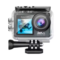 Caméra d'action 4K UltraHD à double écran, étanche 30M, pour casque, sport, vlog, contrôle sans fil via APP, EIS, Wi-Fi