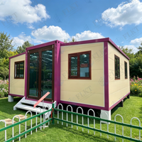 FLKT Maisonnette de luxe préfabriquée pour personnes âgées, 2 chambres, 20 pieds, extensible, ignifuge, type hôtel