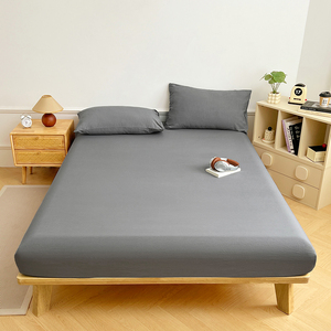 Sábana Ajustable de Algodón Lavado de Color Sólido con Bandas Elásticas Antideslizantes, Cubre Colchón Ajustable Estampado para Cama Doble King Queen - Product Image 2