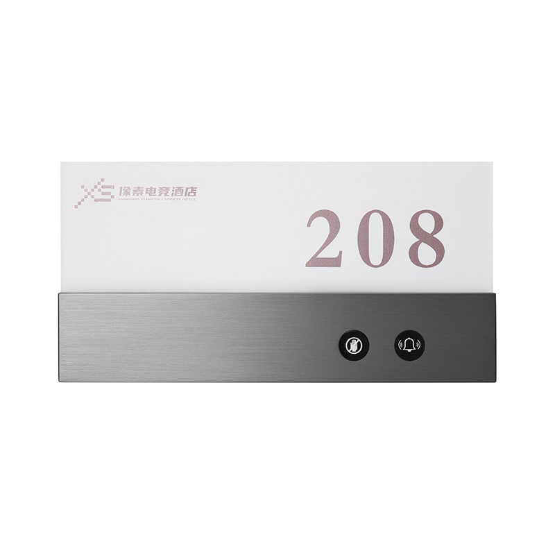 Custom Electroplated LED Hotel Number Sign Acrylic Plate Rectangle