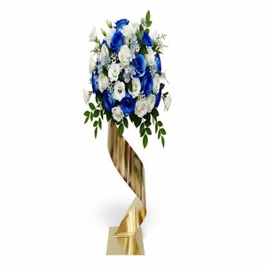 Centro de Mesa de Hierro en Forma de S de Alta Calidad Simpson FS-13, Soporte para Flores Dorado de Lujo para Decoración de Bodas - Product Image 1