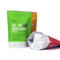 Sachet d'emballage personnalisé haut de gamme pour compléments alimentaires, pochette en plastique pour capsules protéinées, sachet refermable à haute barrière avec fermeture éclair, type stand-up