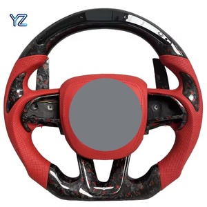 Volante Deportivo Personalizado YZ Racing de Fibra de Carbono Real con LED para Dodge Charger Challenger <span class=keywords><strong>2015</strong></span>+ Jeep Grand Cherokee Trackhawk SRT - Product Image 5