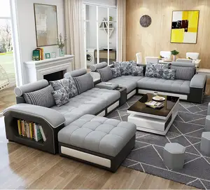 Hoàng Gia vải sofa 7 chỗ ngồi đồ nội thất phòng khách Ghế sofa giường sofa phòng khách ghế sofa