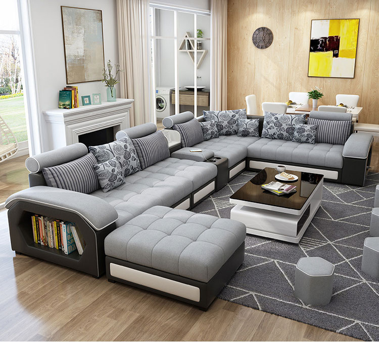 7 Seater Sofa Cover - Modern Modular Design Living Room Set